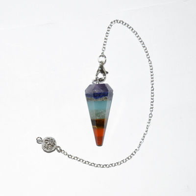 Section conique cristal naturel sept chakras énergie spirituelle de guérison pendule hexagonal collier de pyramide pendentif