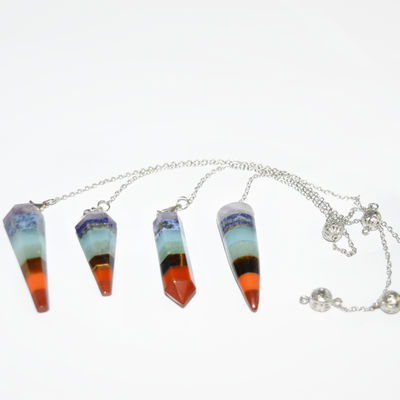 Section conique cristal naturel sept chakras énergie spirituelle de guérison pendule hexagonal collier de pyramide pendentif