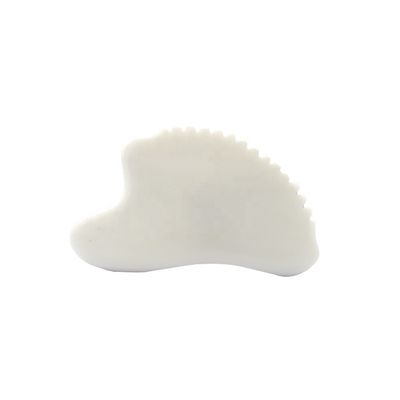 OEM Private Label Jade Blanc Gua Sha pierre de guérison artisanale Gua Sha grattage outils de massage du visage pour réduire les poches