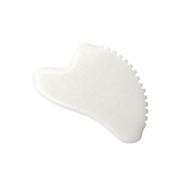 OEM Private Label Jade Blanc Gua Sha pierre de guérison artisanale Gua Sha grattage outils de massage du visage pour réduire les poches