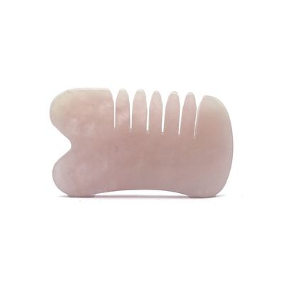 Fabrication artisanale à la main en rose naturel au quartz Gua Sha rasage de massage peigne de cheveux Guashsa pour les têtes Mode de massage n ° abkgs-030