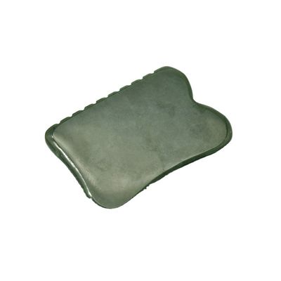 Outil de massage d'auto-assistance 200g Nephrite vert foncé naturel Plaque de pierre Gua Sha pour un massage corporel personnalisé