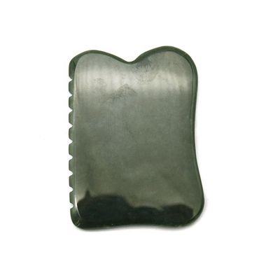 Outil de massage d'auto-assistance 200g Nephrite vert foncé naturel Plaque de pierre Gua Sha pour un massage corporel personnalisé