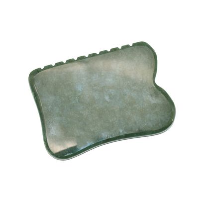 Outil de massage d'auto-assistance 200g Nephrite vert foncé naturel Plaque de pierre Gua Sha pour un massage corporel personnalisé