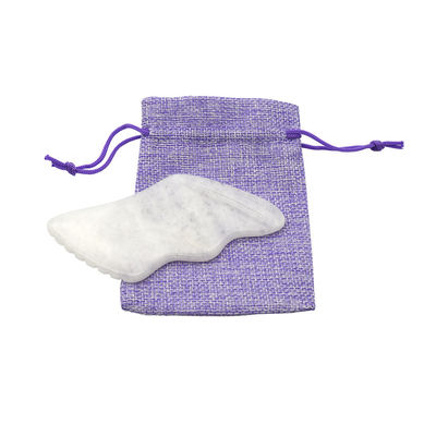 Fonction de la tête de soins de santé Massageur de visage Guasha de jade blanc Massageur de grattage Plaque de massage Gua Sha Outil de massage pour le masseur de tête