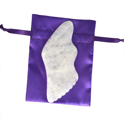 Fonction de la tête de soins de santé Massageur de visage Guasha de jade blanc Massageur de grattage Plaque de massage Gua Sha Outil de massage pour le masseur de tête