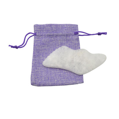 Fonction de la tête de soins de santé Massageur de visage Guasha de jade blanc Massageur de grattage Plaque de massage Gua Sha Outil de massage pour le masseur de tête