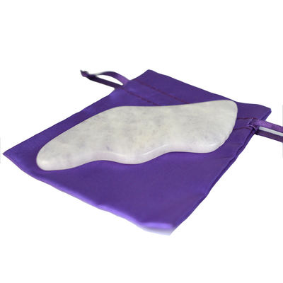 Fonction de la tête de soins de santé Massageur de visage Guasha de jade blanc Massageur de grattage Plaque de massage Gua Sha Outil de massage pour le masseur de tête