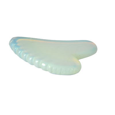 Massage du visage Soins de santé du corps Opal blanc forme de cœur Jade Opalite Guasha Gua Sha Massage pour la relaxation du visage