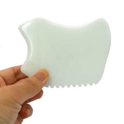 Outil de massage Gua Sha de jade blanc pour masseur facial et corps SPA Acupression 9.5cm*7.5cm*0.7cm