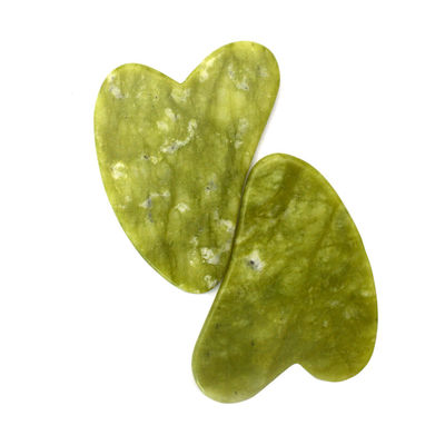 Vert 7.6cm*5.5cm*0.2cm Xiuyan Jade Forme de cœur Facial Jade Guasha Massageur Tableau Gua Sha Massage Outil pour les soins de santé