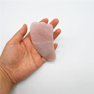Massage du visage et soins de la peau Rose Quartz Gua Sha Set avec 90 mm de longueur