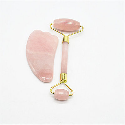 Massage du visage et soins de la peau Rose Quartz Gua Sha Set avec 90 mm de longueur