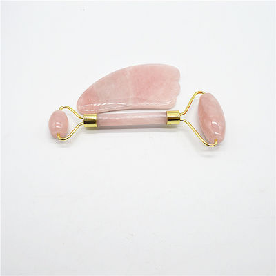 Massage du visage et soins de la peau Rose Quartz Gua Sha Set avec 90 mm de longueur