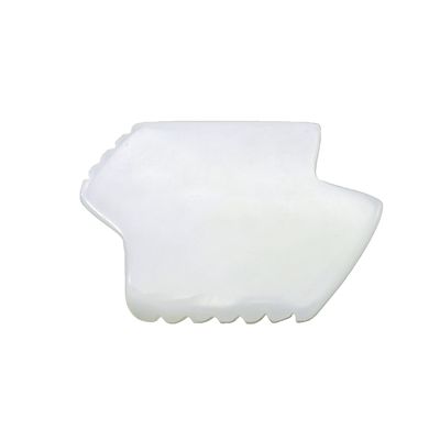 Disponible Logo Jade Blanc Naturel Gua Sha Scraping Therapy Outils de Guasha pour le massage du corps et du visage avec la physiothérapie infrarouge