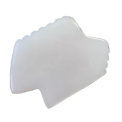Disponible Logo Jade Blanc Naturel Gua Sha Scraping Therapy Outils de Guasha pour le massage du corps et du visage avec la physiothérapie infrarouge