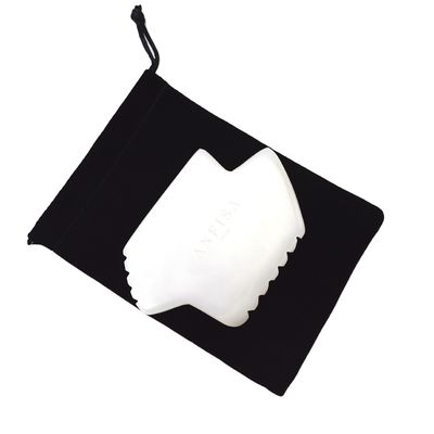 Disponible Logo Jade Blanc Naturel Gua Sha Scraping Therapy Outils de Guasha pour le massage du corps et du visage avec la physiothérapie infrarouge