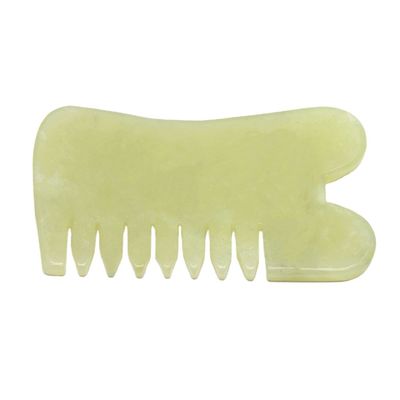 Xiuyan Jade Guasha Peigne de massage Gua Sha Scarping outils faciaux avec fonction de physiothérapie infrarouge 88 * 50 * 4mm