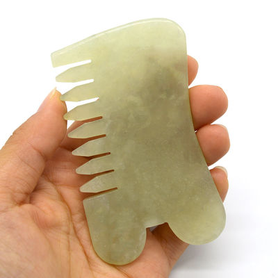 Xiuyan Jade Guasha Peigne de massage Gua Sha Scarping outils faciaux avec fonction de physiothérapie infrarouge 88 * 50 * 4mm