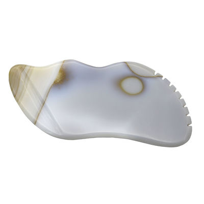 7.5*6.5cm Agate gris naturel Gua Sha Outils pour gratter le masseur Propriétés du masseur