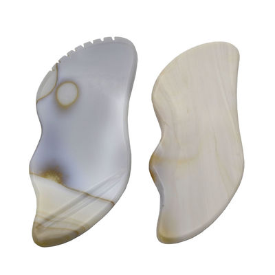 7.5*6.5cm Agate gris naturel Gua Sha Outils pour gratter le masseur Propriétés du masseur