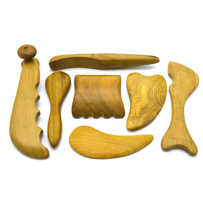 7 pièces-kit Boards de bois Guasha Message Roller Outils Beaux Bâtons d'acupuncture Pour la beauté
