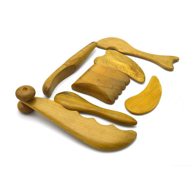 7 pièces-kit Boards de bois Guasha Message Roller Outils Beaux Bâtons d'acupuncture Pour la beauté