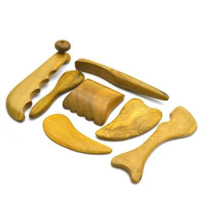 7 pièces-kit Boards de bois Guasha Message Roller Outils Beaux Bâtons d'acupuncture Pour la beauté