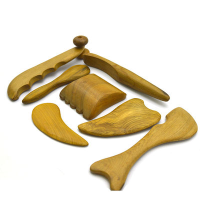 7 pièces-kit Boards de bois Guasha Message Roller Outils Beaux Bâtons d'acupuncture Pour la beauté