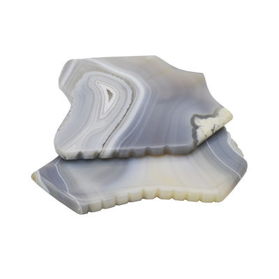 Outils de massage personnalisés à la planche de Guasha, grattoir de pierre pour la guérison, masseur facial pour le rajeunissement du visage, agate gris, gua sha