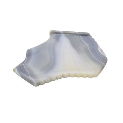 Outils de massage personnalisés à la planche de Guasha, grattoir de pierre pour la guérison, masseur facial pour le rajeunissement du visage, agate gris, gua sha