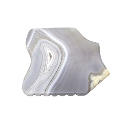 Outils de massage personnalisés à la planche de Guasha, grattoir de pierre pour la guérison, masseur facial pour le rajeunissement du visage, agate gris, gua sha