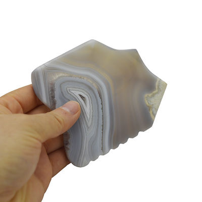 Outils de massage personnalisés à la planche de Guasha, grattoir de pierre pour la guérison, masseur facial pour le rajeunissement du visage, agate gris, gua sha