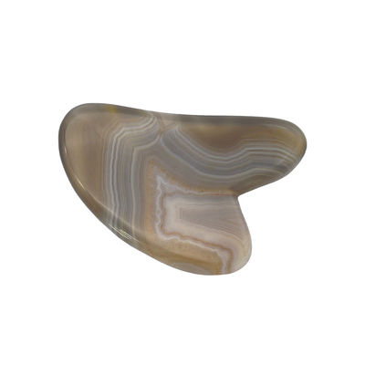 8*5*0,4cm Tablette traditionnelle en forme de grattoir Guasha pour outil de massage du visage Couleur grise Coeur Agate Gua Sha Thérapie d'acupuncture