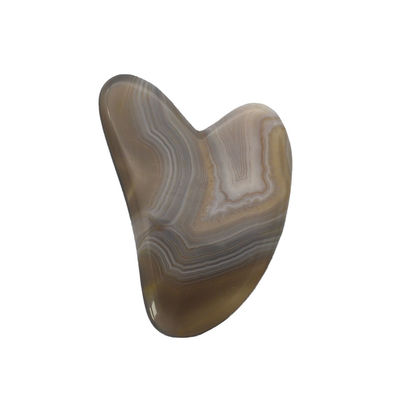 8*5*0,4cm Tablette traditionnelle en forme de grattoir Guasha pour outil de massage du visage Couleur grise Coeur Agate Gua Sha Thérapie d'acupuncture