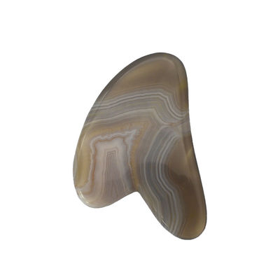 8*5*0,4cm Tablette traditionnelle en forme de grattoir Guasha pour outil de massage du visage Couleur grise Coeur Agate Gua Sha Thérapie d'acupuncture