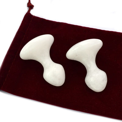 Logo personnalisé Outil de massage Gua Sha de jade blanc pour le visage et le cou