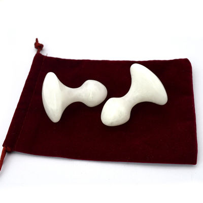 Logo personnalisé Outil de massage Gua Sha de jade blanc pour le visage et le cou