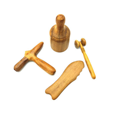 Marteau de massage en bois Gua Sha Scraping Massage Guasha Outils de massage traditionnels pour le corps et rouleau de massage en bois