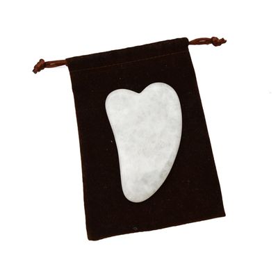 Outil à main de Gua Sha Masseur de jade blanc poli pour la relaxation musculaire et l'amélioration de la beauté
