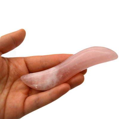 Polie rose quartz Gua Sha Massage Stick 110mm longueur pour le traitement de l'œil du visage et de l'acupuncture point
