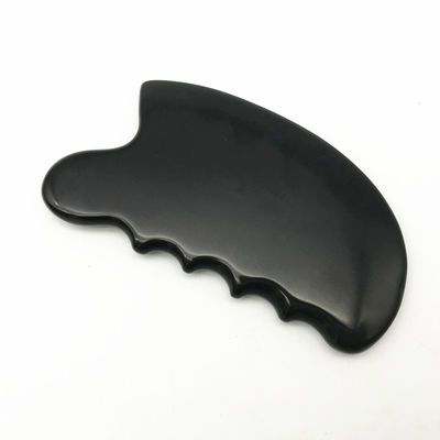 OEM ODM Thérapie noire naturelle Bian Stone Guasha Outils de grattage Massage Gua Sha Pour le corps 11,5*6*0,8cm