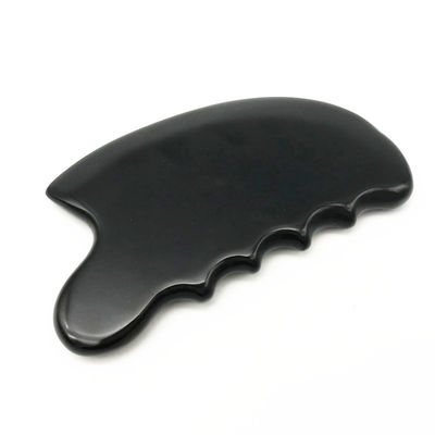OEM ODM Thérapie noire naturelle Bian Stone Guasha Outils de grattage Massage Gua Sha Pour le corps 11,5*6*0,8cm