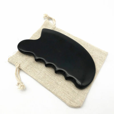 OEM ODM Thérapie noire naturelle Bian Stone Guasha Outils de grattage Massage Gua Sha Pour le corps 11,5*6*0,8cm
