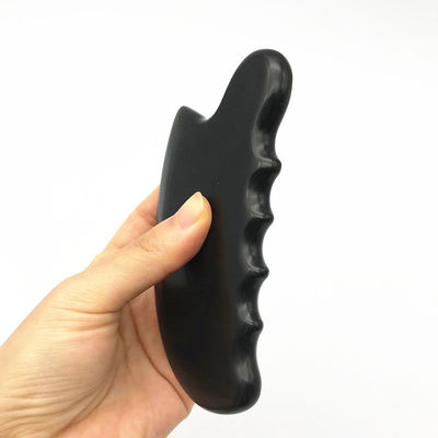 OEM ODM Thérapie noire naturelle Bian Stone Guasha Outils de grattage Massage Gua Sha Pour le corps 11,5*6*0,8cm
