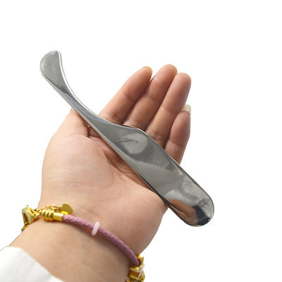 15.5 * 2.5cm Goua argenté ShaScraping planche de massage corps Guasha outil de massage Outils de grattage en acier inoxydable pour soulager la douleur