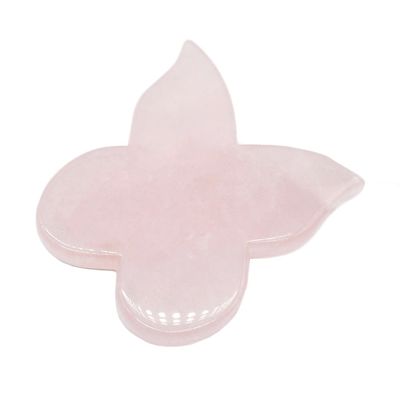 Instrument de beauté personnelle 90 mm Groupe de Guasha papillon rose avec pierre précieuse Rose Quartz Gua Sha