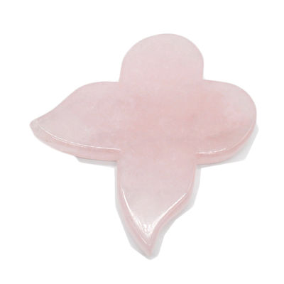 Instrument de beauté personnelle 90 mm Groupe de Guasha papillon rose avec pierre précieuse Rose Quartz Gua Sha