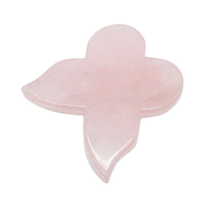 Instrument de beauté personnelle 90 mm Groupe de Guasha papillon rose avec pierre précieuse Rose Quartz Gua Sha