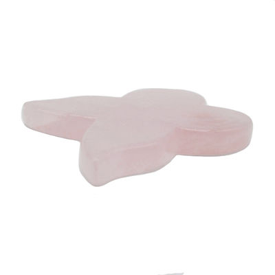 Instrument de beauté personnelle 90 mm Groupe de Guasha papillon rose avec pierre précieuse Rose Quartz Gua Sha